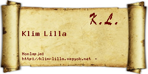 Klim Lilla névjegykártya
